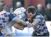 24 January 2015; Ben Marshall, Leinster A, attempts to break through the Rotherham Titans defence. British & Irish Cup, Quarter Final, Rotherham Titans v Leinster, Clifton Lane, Rotherham, England. Picture credit: Magi Haroun / SPORTSFILE