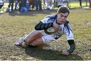 24 January 2015; Garry Ringrose, Leinster A, touches down to score a first half try. British & Irish Cup, Quarter Final, Rotherham Titans v Leinster, Clifton Lane, Rotherham, England. Picture credit: Magi Haroun / SPORTSFILE