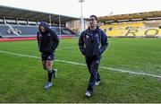 24 January 2015; Connacht head coach Pat Lam, right, and John Muldoon walk the pitch before the start of the game. European Rugby Champions Cup 2014/15, Pool 2, Round 6, La Rochelle v Connacht, Stade Marcel Deflandre, La Rochelle, France. Picture credit: Ray Ryan / SPORTSFILE