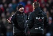 24 January 2015; Ulster head coach Neil Doak, left, speaks with defence coach Jonny Bell. European Rugby Champions Cup 2014/15, Pool 3, Round 6, Ulster v Leicester Tigers, Kingspan Stadium, Ravenhill Park, Belfast, Co. Antrim. Picture credit: Ramsey Cardy / SPORTSFILE