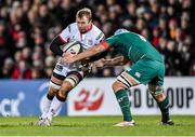 24 January 2015; Roger Wilson, Ulster, is tackled by Jordan Crane, Leicester Tigers. European Rugby Champions Cup 2014/15, Pool 3, Round 6, Ulster v Leicester Tigers, Kingspan Stadium, Ravenhill Park, Belfast, Co. Antrim. Picture credit: Ramsey Cardy / SPORTSFILE