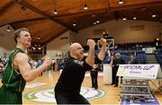 24 January 2015; Moycullen BC coach Nollaig Cunningham celebrates after the final buzzer. Basketball Ireland Men's U20 National Cup Final, Belfast Star v Moycullen BC, National Basketball Arena, Tallaght, Dublin. Picture credit: Piaras O Midheach / SPORTSFILE