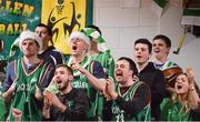 24 January 2015; Moycullen BC supporters cheer on their side. Basketball Ireland Men's U20 National Cup Final, Belfast Star v Moycullen BC, National Basketball Arena, Tallaght, Dublin. Picture credit: Piaras O Midheach / SPORTSFILE