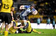 24 January 2015; Eoin McKeon, Connacht, is tackled by Hiakiro Forbes and Charles Bouldoire, La Rochelle. European Rugby Champions Cup 2014/15, Pool 2, Round 6, La Rochelle v Connacht, Stade Marcel Deflandre, La Rochelle, France. Picture credit: Ray Ryan / SPORTSFILE