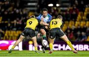 24 January 2015; Mils Muliaina, Connacht, is tackled by Julien Berger and Eliot Roudil, La Rochelle. European Rugby Champions Cup 2014/15, Pool 2, Round 6, La Rochelle v Connacht, Stade Marcel Deflandre, La Rochelle, France. Picture credit: Ray Ryan / SPORTSFILE