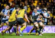24 January 2015; George Naoupu, Connacht, is tackled by Vincent Pelo, La Rochelle. European Rugby Champions Cup 2014/15, Pool 2, Round 6, La Rochelle v Connacht, Stade Marcel Deflandre, La Rochelle, France. Picture credit: Ray Ryan / SPORTSFILE