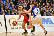 24 January 2015; Mimi Clarke, Killester, in action against Claire Rockall, Team Montenotte Hotel. Basketball Ireland Women's National Cup Final, Killester v Team Montenotte Hotel, National Basketball Arena, Tallaght, Dublin. Picture credit: Barry Cregg / SPORTSFILE