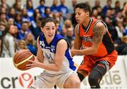 24 January 2015; Jessica Scannell, Team Montenotte Hotel, in action against Robin Murphy, Killester. Basketball Ireland Women's National Cup Final, Killester v Team Montenotte Hotel, National Basketball Arena, Tallaght, Dublin. Picture credit: Barry Cregg / SPORTSFILE