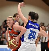 24 January 2015; Aisling Sullivan, Killester, in action against Jessica Scannell, Team Montenotte Hotel. Basketball Ireland Women's National Cup Final, Killester v Team Montenotte Hotel, National Basketball Arena, Tallaght, Dublin. Picture credit: Barry Cregg / SPORTSFILE
