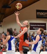 24 January 2015; Aisling Sullivan, Killester, in action against Aine McKenna, left, and Niamh Dwyer, Team Montenotte Hotel. Basketball Ireland Women's National Cup Final, Killester v Team Montenotte Hotel, National Basketball Arena, Tallaght, Dublin. Picture credit: Barry Cregg / SPORTSFILE