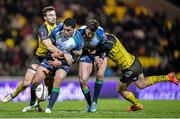 24 January 2015; Mils Muliaina, Connacht, is tackled by Jean Oascal Barraque, La Rochelle. European Rugby Champions Cup 2014/15, Pool 2, Round 6, La Rochelle v Connacht, Stade Marcel Deflandre, La Rochelle, France. Picture credit: Ray Ryan / SPORTSFILE