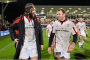 24 January 2015; Ulster's Iain Henderson, left, and Roger Wilson after the game. European Rugby Champions Cup 2014/15, Pool 3, Round 6, Ulster v Leicester Tigers, Kingspan Stadium, Ravenhill Park, Belfast, Co. Antrim. Picture credit: Ramsey Cardy / SPORTSFILE