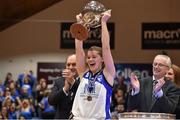 24 January 2015; Team Montenotte Hotel captain Claire Rockall lifts the cup after the game. Basketball Ireland Women's National Cup Final, Killester v Team Montenotte Hotel, National Basketball Arena, Tallaght, Dublin. Picture credit: Barry Cregg / SPORTSFILE