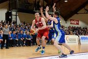 24 January 2015; Colin O'Reilly, C&S UCC Demons, in action against Daniel James , centre, and Michael Chubb, UCD Marian. Basketball Ireland Men's National Cup Final, UCD Marian v C&S UCC Demons, National Basketball Arena, Tallaght, Dublin. Picture credit: Barry Cregg / SPORTSFILE