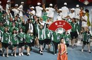 2 October 2007; Members of the 141 strong Special Olympics TEAM Ireland, accompanied by Hollywood actor Colin Farrell, during the Parade of Athletes, at the opening ceremony of the 2007 Special Olympics World Summer Games, Shanghai Stadium, Shanghai, China. Picture credit: Ray McManus / SPORTSFILE
