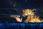 2 October 2007; The specataular dragon, designed by internationally recognised creative producer, Don Mischer, moves across the stage during the opening ceremony of the 2007 Special Olympics World Summer Games, Shanghai Stadium, Shanghai, China. Picture credit: Ray McManus / SPORTSFILE