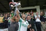 7 October 2007; Aoife Sheehan of Limerick celebrates with the cup following the Gala All-Ireland Senior B Camogie Championship Final Replay match between Cork and Limerick at Páirc Uí Rinn in Cork. Photo by Ray Lohan/Sportsfile