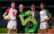 1 June 2016; Ard Stiúrthoir of the GAA Paraic Duffy, Monaghan footballer Conor McManus, left, Cork footballer Eoin Cadogan and Jon Florsheim, Managing Director of eir Consumer at a photcall as eir has today announced its intention to partner with the GAA until 2020 in what is a major sponsorship deal for both parties. The multi-million euro sponsorship will be supported by an advertising and communications campaign that is being developed to showcase how technology is positively impacting the game, players’ preparation, fans and communities involved. As the official telecommunications partner of the GAA, eir connects people, places and GAA fans across the country. Croke Park, Dublin. Photo by Sportsfile