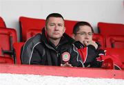 29 September 2007; Cliftonville manager Eddie Patterson, left, along with Gerard Lawlor, Director of Team affairs, Cliftonville FC. Carnegie Premier League, Portadown v Cliftonville. Shamrock Park, Portadown, Co. Armagh. Picture credit; Mark Pearce / SPORTSFILE