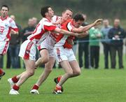 7 October 2007; Mark Quinn, Armagh, in action against Francis McCullough and Adrian Reid, Louth. Official Opening of Silverbridge Harps New Field, Armagh v Louth, Silverbridge, Armagh. Picture credit; Oliver McVeigh / SPORTSFILE
