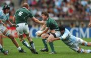 30 September 2007; Brian O'Driscoll, Ireland, is tackled by Rimas Alvarez Kairelis, Argentina. 2007 Rugby World Cup, Pool D, Ireland v Argentina, Parc des Princes, Paris, France. Picture credit; Brian Lawless / SPORTSFILE