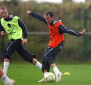 9 October 2007; Republic of Ireland's Aiden McGeady, right, in action against his team-mate Alan O'Brien during squad training. Gannon Park, Malahide, Co. Dublin. Picture credit; David Maher / SPORTSFILE
