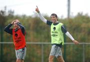 9 October 2007; Republic of Ireland's Kevin Kilbane, right, with his team-mate Stephen Elliott during squad training. Gannon Park, Malahide, Co. Dublin. Picture credit; David Maher / SPORTSFILE