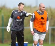 11 October 2007; Republic of Ireland's Shay Given with team-mate Lee Carsley during squad training. Gannon Park, Malahide, Co. Dublin. Picture credit; Brian Lawless / SPORTSFILE