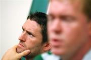 12 October 2007; Republic of Ireland captain Robbie Keane with manager Steve Staunton during a press conference. Croke Park, Dublin. Picture credit; David Maher / SPORTSFILE