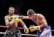 23 January 2015; Winning image from Sportsfile at the Professional Photographers Association of Ireland - Photographer of the Year Awards 2015. 1st Sports Action - DISTORTED VISION - Ramsey Cardy.   15 November 2014; Everth Briceno, right, lands a right hook on Kal Yafai during their IBF Inter-Continental super-flyweight bout. Return of The Mack, 3Arena, Dublin.Picture credit: Ramsey Cardy / SPORTSFILE
