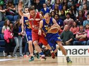 24 January 2015; Barry Drumm, UCD Marian, in action against Shane Coughlan, C&S UCC Demons. Basketball Ireland Men's National Cup Final, UCD Marian v C&S UCC Demons, National Basketball Arena, Tallaght, Dublin. Picture credit: Barry Cregg / SPORTSFILE