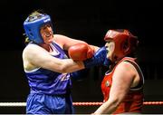 24 January 2015; Fionna Nelson, City of Belfast, right, exchanges punches with Diana Campbell, Garda, during their 81+ kg Light-heavyweight bout. National Elite Boxing Championship Finals, National Stadium, Dublin. Picture credit: Pat Murphy / SPORTSFILE