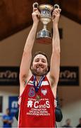 24 January 2015; C&S UCC Demons captain Shane Coughlan lifts the cup. Basketball Ireland Men's National Cup Final, UCD Marian v C&S UCC Demons, National Basketball Arena, Tallaght, Dublin. Picture credit: Barry Cregg / SPORTSFILE