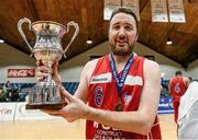 24 January 2015; C&S UCC Demons, captain Shane Coughlan with the cup after the game. Basketball Ireland Men's National Cup Final, UCD Marian v C&S UCC Demons, National Basketball Arena, Tallaght, Dublin. Picture credit: Barry Cregg / SPORTSFILE