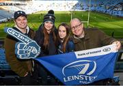 24 January 2015; Leinster supporters, from left, Dean Morgan, Lydia Wright, Erika Wright and Matthew Ramsbottom, originally from Bray, Co. Wicklow, but living in Northampton. European Rugby Champions Cup 2014/15, Pool 2, Round 6, Wasps v Leinster. Ricoh Arena, Coventry, England. Picture credit: Stephen McCarthy / SPORTSFILE