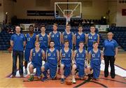 25 January 2015; The St. Vincent's squad. Basketball Ireland U-18 Men’s National Cup Final, St. Vincent's v Fr Matthews. National Basketball Arena, Tallaght, Dublin. Photo by Sportsfile