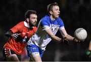 24 January 2015; Thomas O'Gorman, Waterford, in action against Colm Hyde, UCC. McGrath Cup Final, Waterford v UCC, Fraher Field, Dungarvan, Co. Waterford. Picture credit: Matt Browne / SPORTSFILE