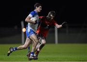 24 January 2015;  Shane Aherne, Waterford, in action against David Harrington, UCC. McGrath Cup Final, Waterford v UCC, Fraher Field, Dungarvan, Co. Waterford. Picture credit: Matt Browne / SPORTSFILE