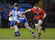 24 January 2015; Gavin Nugent, Waterford, in action against Kieran Histon, UCC. McGrath Cup Final, Waterford v UCC, Fraher Field, Dungarvan, Co. Waterford. Picture credit: Matt Browne / SPORTSFILE