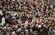 25 January 2015; A general view of the crowd looking on at Hurricane Fly and jockey Ruby Walsh in the winners enclosure after winning the The BHP Insurances Irish Champion Hurdle. Leopardstown, Co. Dublin. Picture credit: Barry Cregg / SPORTSFILE