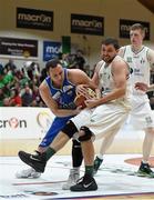 25 January 2015; Chris McNairney, SSE Airtricity Moycullen, in action against Robbie McGowan, C&S Blue Demons. Basketball Ireland President's Cup Final, C&S Blue Demons v SSE Airtricity Moycullen. National Basketball Arena, Tallaght, Dublin. Photo by Sportsfile