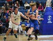 25 January 2015; Andrew Fitzgerald, C&S Blue Demons, in action against Paul Freeman, SSE Airtricity Moycullen. Basketball Ireland President's Cup Final, C&S Blue Demons v SSE Airtricity Moycullen. National Basketball Arena, Tallaght, Dublin. Photo by Sportsfile