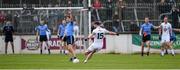 25 January 2015; Darroch Mulhall kicks a late free, wide, for Kildare. Bord na Mona O'Byrne Cup Final, Kildare v Dublin, St Conleth's Park, Newbridge, Co. Kildare. Picture credit: Ray McManus / SPORTSFILE