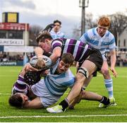 25 January 2015; Stephen Kilgallen, Blackrock College, goes over to score his side's first try. Bank of Ireland Leinster Schools Senior Cup, 1st Round, Terenure College v Blackrock College. Donnybrook Stadium, Donnybrook, Co. Dublin Picture credit: Stephen McCarthy / SPORTSFILE