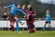 25 January 2015; Aine O'Gorman, UCD Waves, in action against Caroline Carter, Galway WFC. Continental Tyres Women's National League Division 1, UCD Waves and Galway WFC. Jackson Park, Wayside, Kiltiernan, Co. Dublin. Picture credit: Ramsey Cardy / SPORTSFILE
