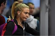 25 January 2015; Kelly Proper watches the action. GloHealth National Indoor Junior & U23 Championships, Athlone International Arena, Athlone, Co. Westmeath. Picture credit: Pat Murphy / SPORTSFILE