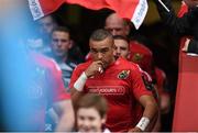 25 January 2015; Simon Zebo, Munster, makes his way out from the tunnel before the game. European Rugby Champions Cup 2014/15, Pool 1, Round 6, Munster v Sale Sharks. Thomond Park, Limerick. Picture credit: Diarmuid Greene / SPORTSFILE