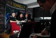 8 October 2007; From left, Leinster manager Val Andrews, GAA President Nickey Brennan, and sponsor Martin Donnelly at the launch of the 2007 M Donnelly Inter-Provincial Championships. This year the finals of the M Donnelly Inter-Provincial Championships will take place under lights in Croke Park on Saturday, October 27th. The first semi-final between Munster and Leinster will take place in Fermoy on Saturday October 13th and the second semi-final between Ulster and Connacht will be held on Saturday October 20th in Ballybofey. Croke Park, Dublin. Photo by Sportsfile
