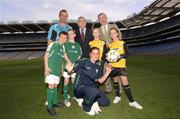 10 October 2007; John McGuinness T.D., Minister for Trade and Commerce, centre, with Dan Connor, Drogheda United, Enda McDonnell, Director of Standards with the NSAI, Shane Convy, Cian Fay, Ash Dyer, U17 Goalkeeper, Jayne Eyer and Aoife Gavin, at the launch of the Goalpost Safety Standards by NSAI & National Awareness Campaign by the FAI, IRFU, GAA and Cumann Camogie. Croke Park, Dublin. Picture credit: Matt Browne / SPORTSFILE