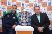 10 October 2007; Bohemians manager Sean Connor, right, and Cork City player Dan Murray at the 2007 FAI Ford Cup Semi-Final Draw. Grand Hotel, Malahide, Dublin. Picture credit: Matt Browne / SPORTSFILE